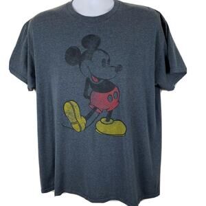 Disney Mickey Mouse Steamboat T-Shirt Heather Charcoal, Large